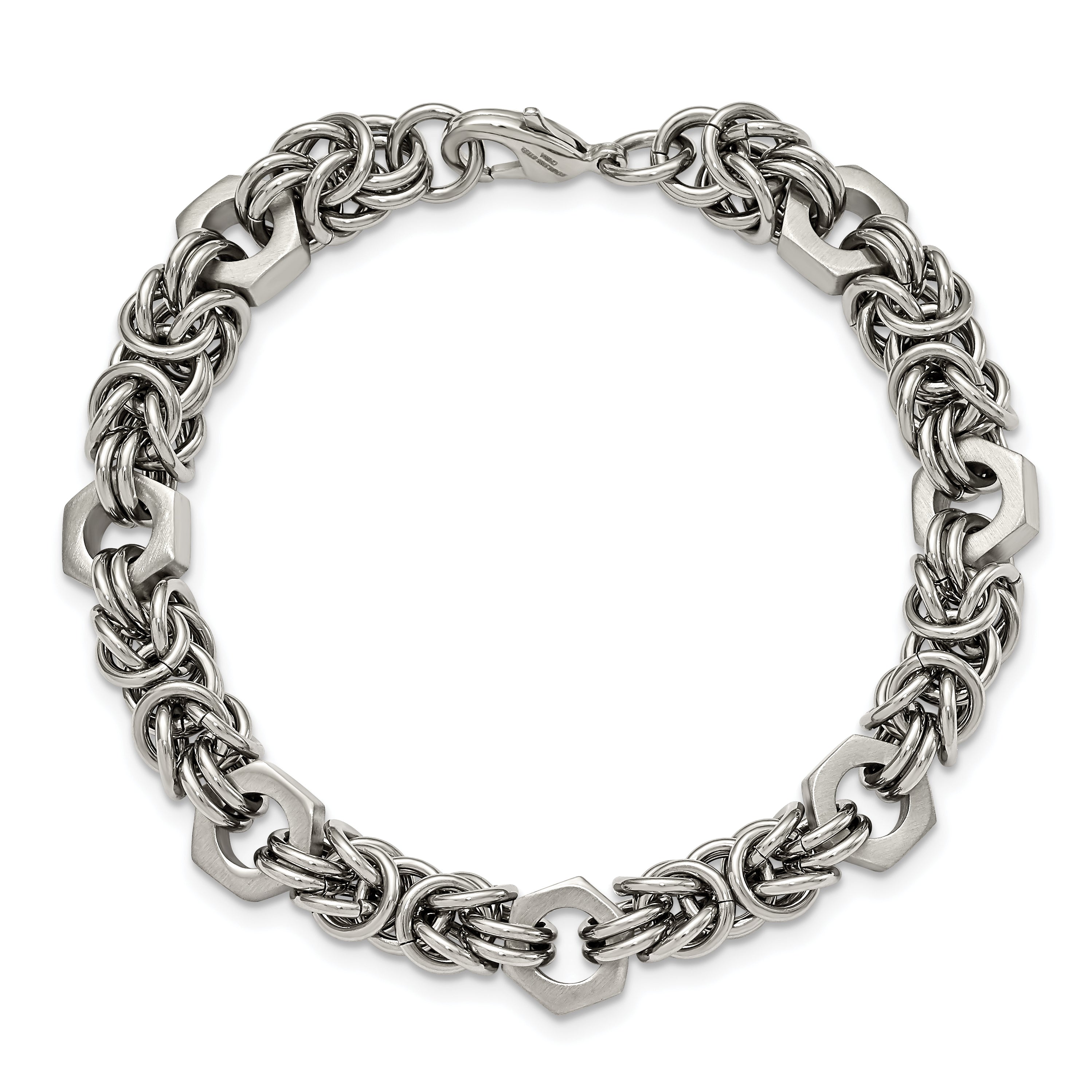 Chisel Stainless Steel Brushed and Polished 8.25 inch Bracelet