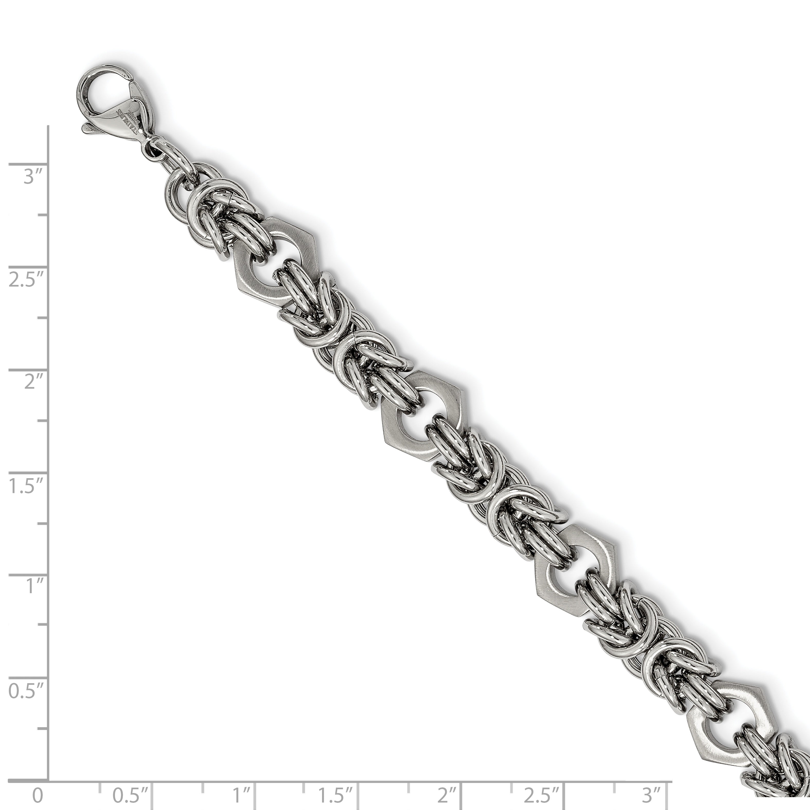 Chisel Stainless Steel Brushed and Polished 8.25 inch Bracelet