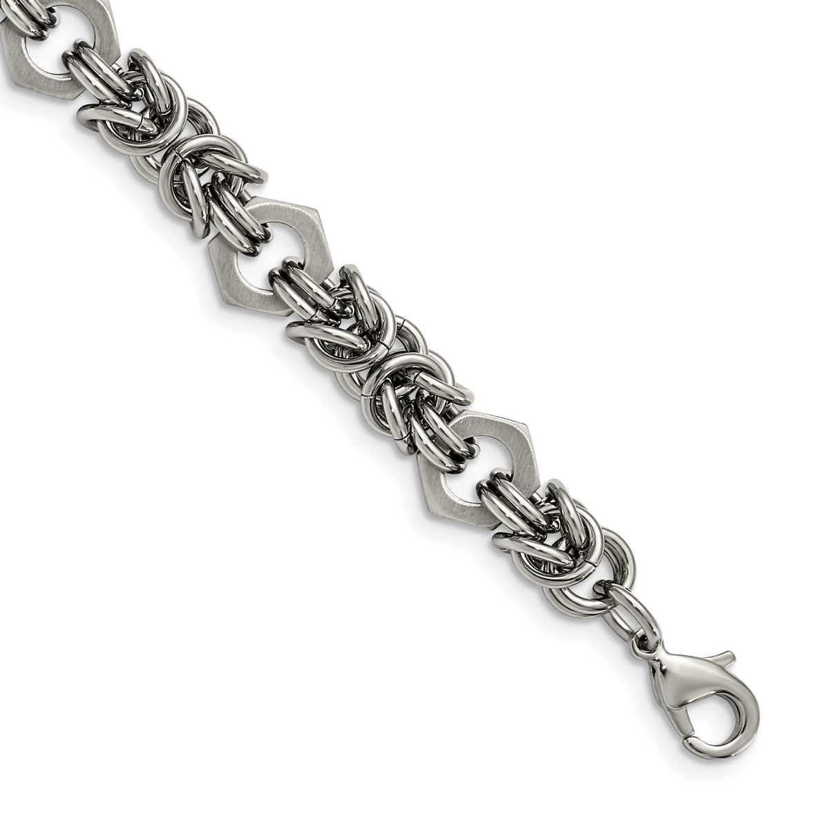 Chisel Stainless Steel Brushed and Polished 8.25 inch Bracelet