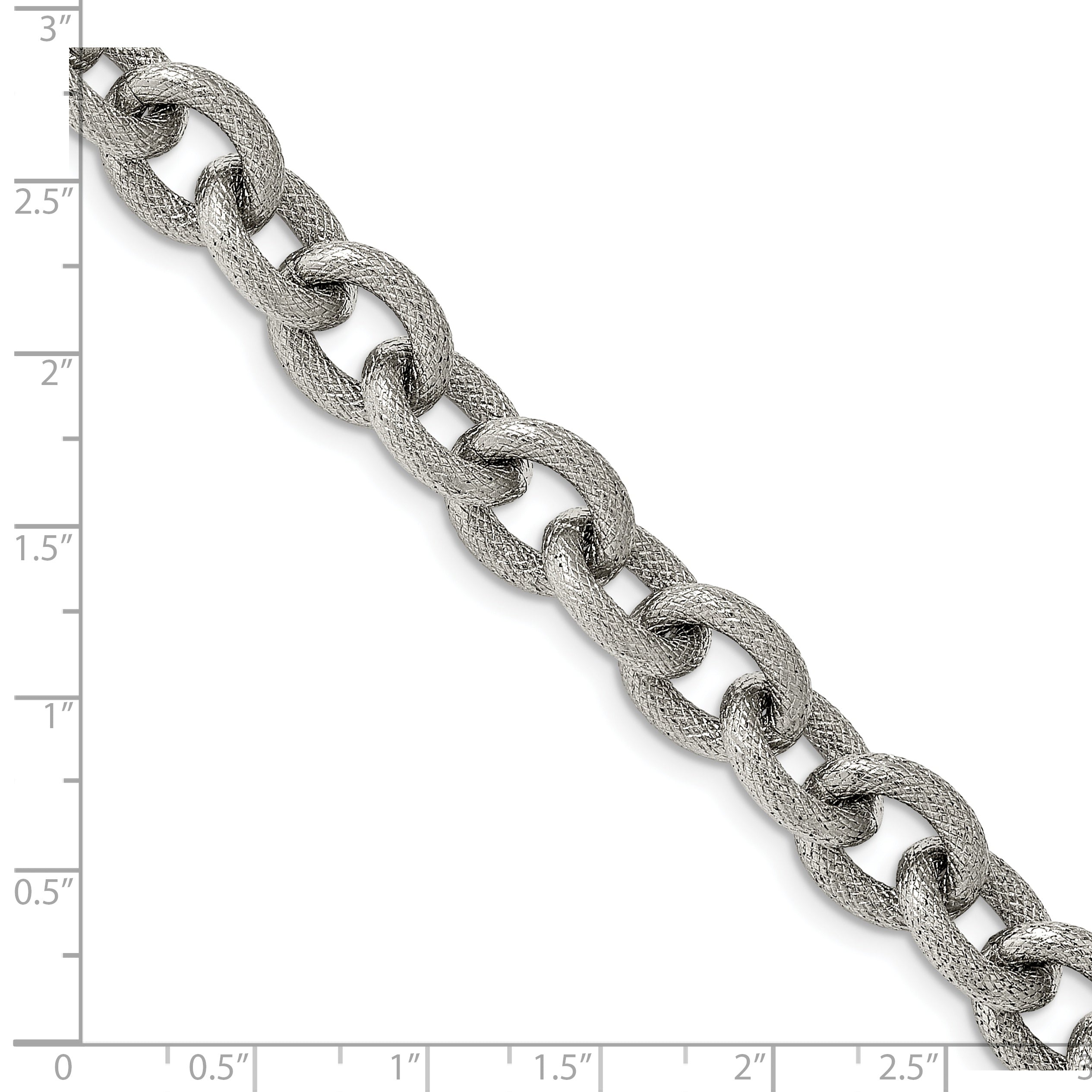 Chisel Stainless Steel Polished and Textured 7 inch Bracelet