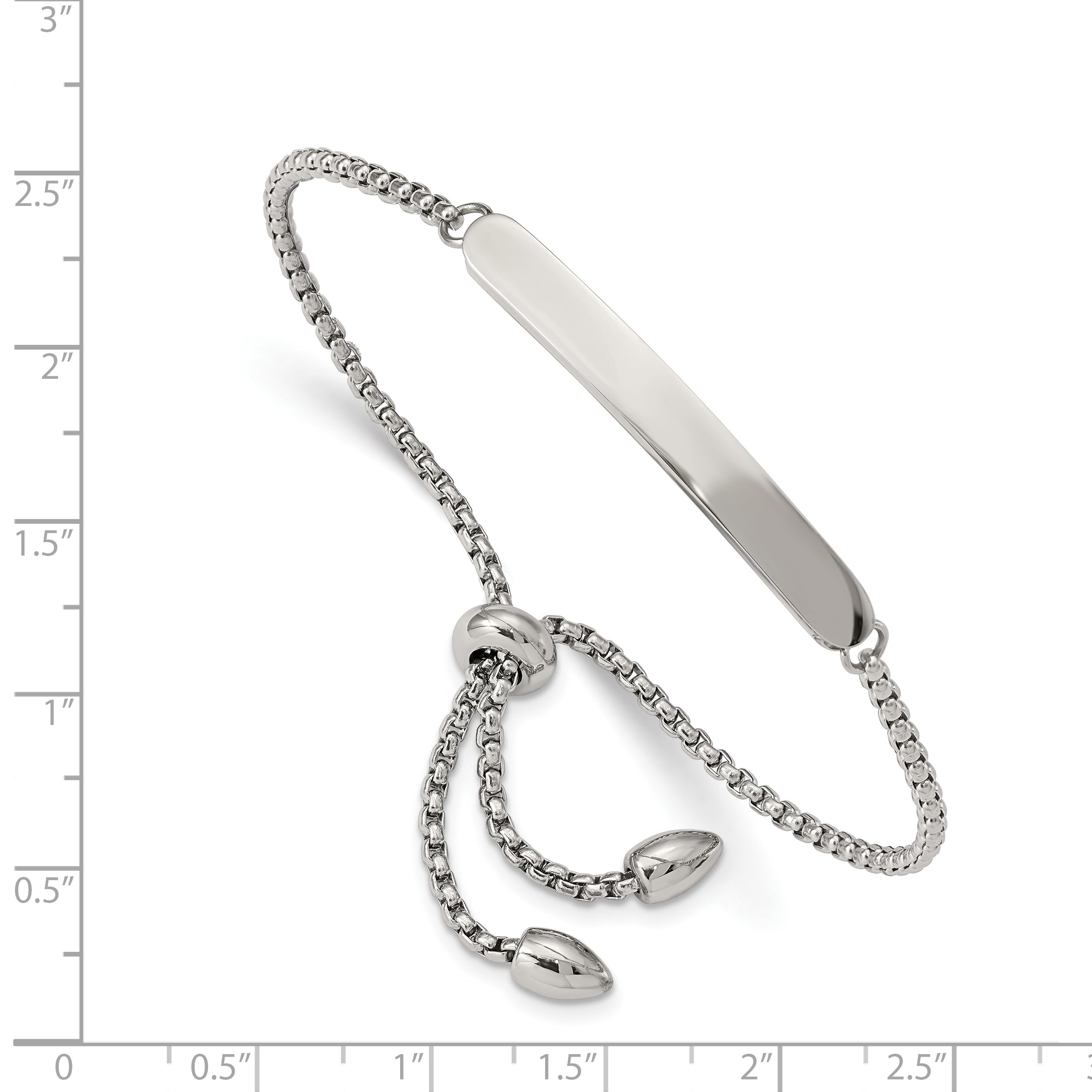 Chisel Stainless Steel Polished Adjustable ID Bracelet