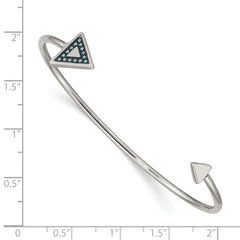 Stainless Steel Polished with Reconstructed Turquoise Triangle Bangle