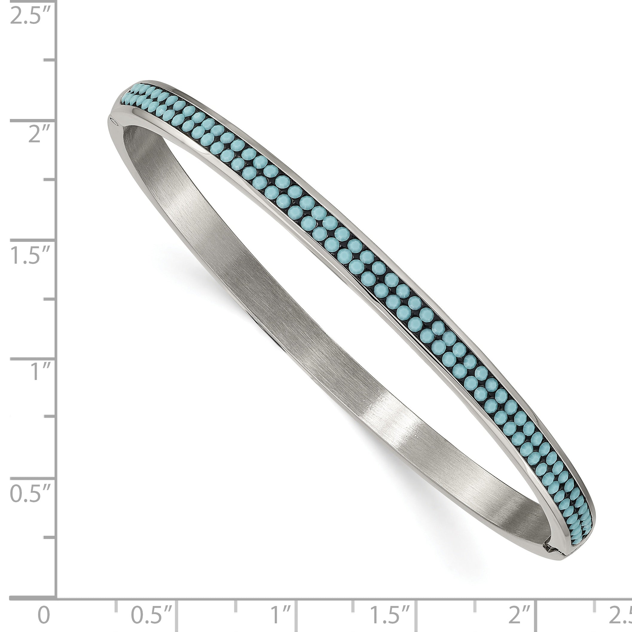 Stainless Steel Polished w/Preciosa Crystal 4.75mm Hinged Bangle