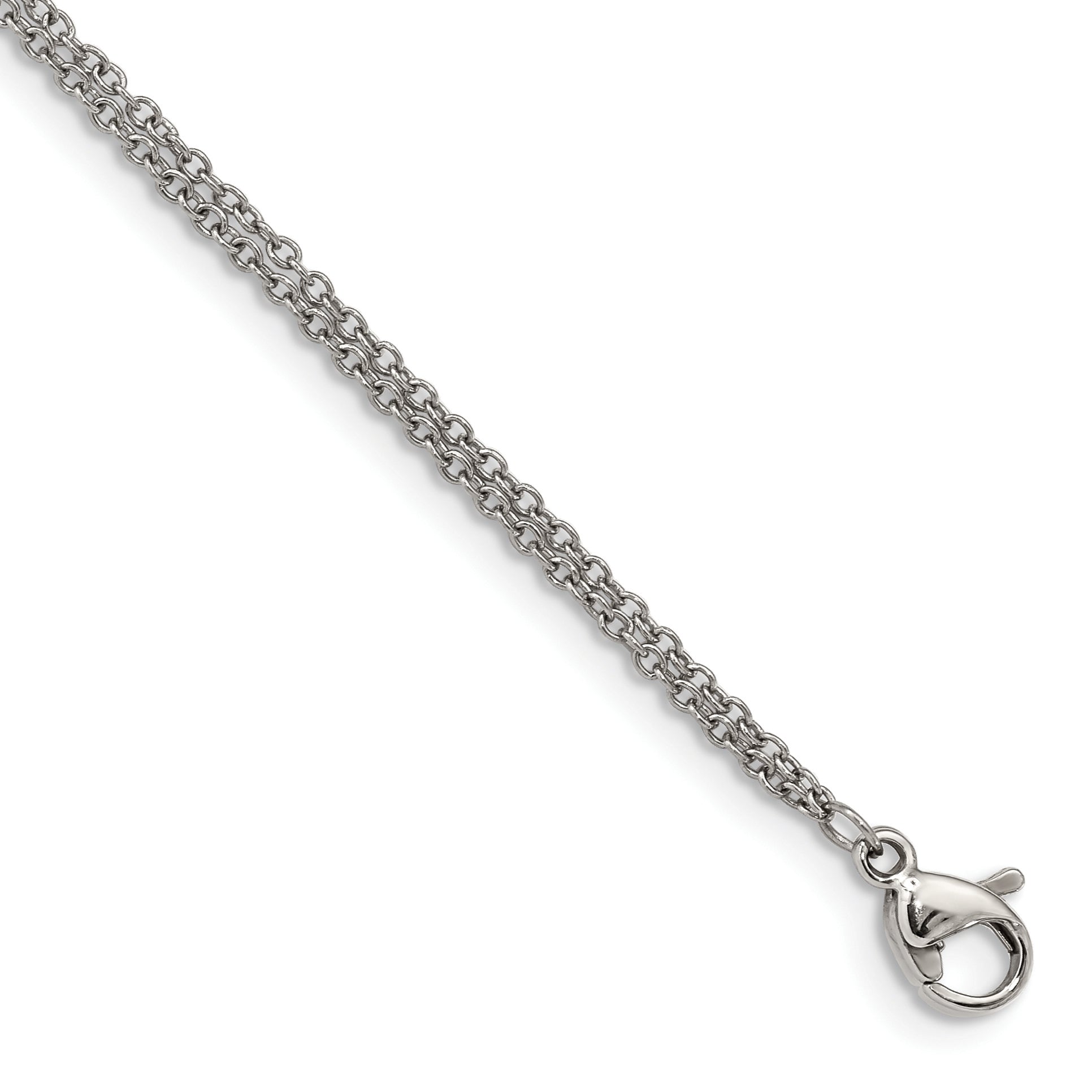 Chisel Stainless Steel Polished with CZ Star 6.25 inch Bracelet with 2 inch Extension