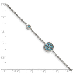 Chisel Stainless Steel Polished Reconstructed Turquoise 7 inch Bracelet with 1.25 inch Extension