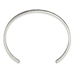 Chisel Stainless Steel Polished and Enameled with Crystal ALWAYS IN MY HEART 3mm Bangle