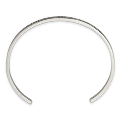 Chisel Stainless Steel Polished and Enameled with Crystal LOVE IS ALL YOU NEED 3mm Cuff Bangle