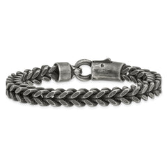 Chisel Stainless Steel Antiqued and Brushed Heavy Wheat 9 inch Bracelet