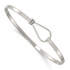 Chisel Stainless Steel Polished 3mm Flexible Hook Clasp Bangle