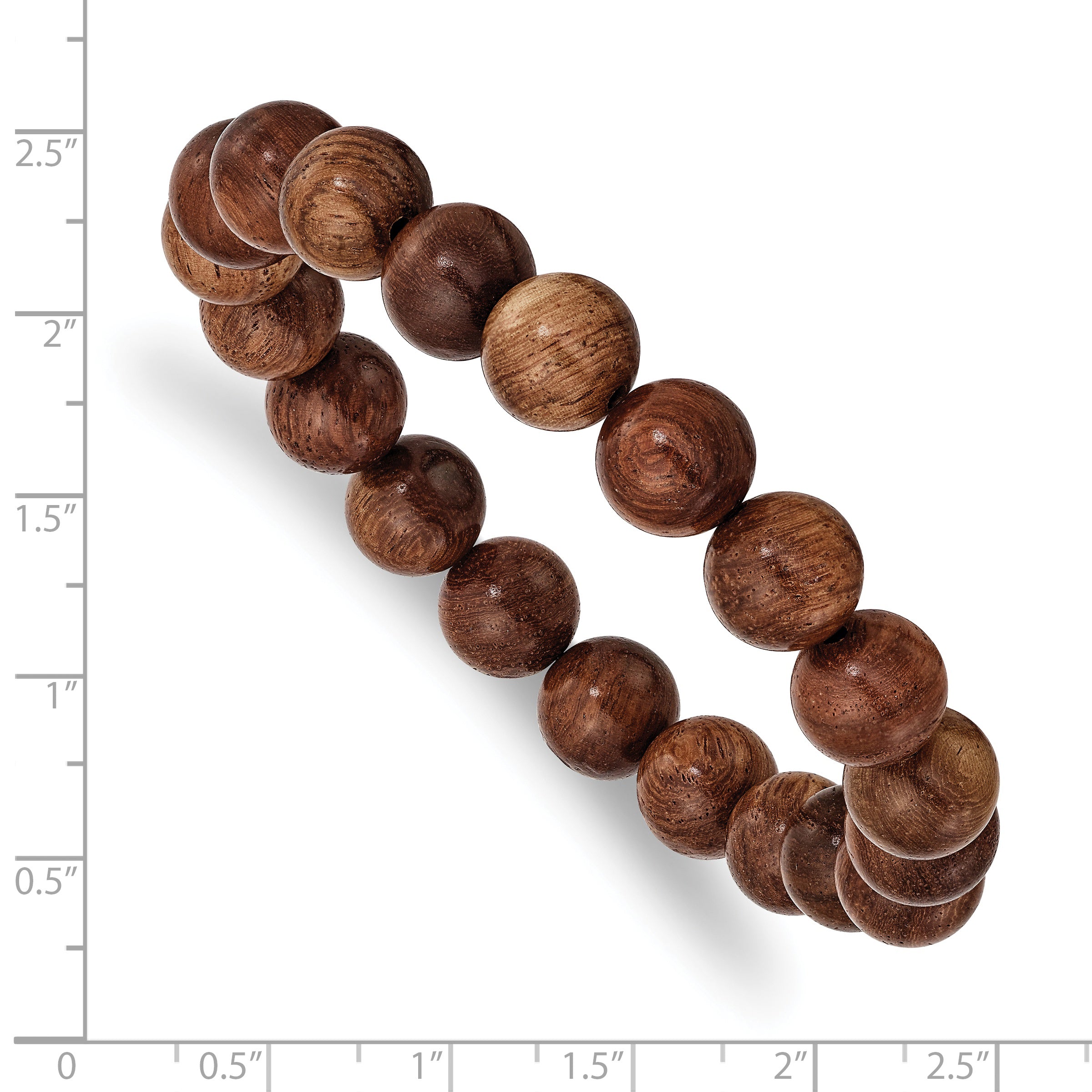 Chisel 10mm Burma Padauk Wood Beaded Stretch Bracelet