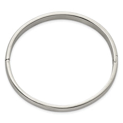 Chisel Stainless Steel Brushed and Polished 8mm Hinged Bangle