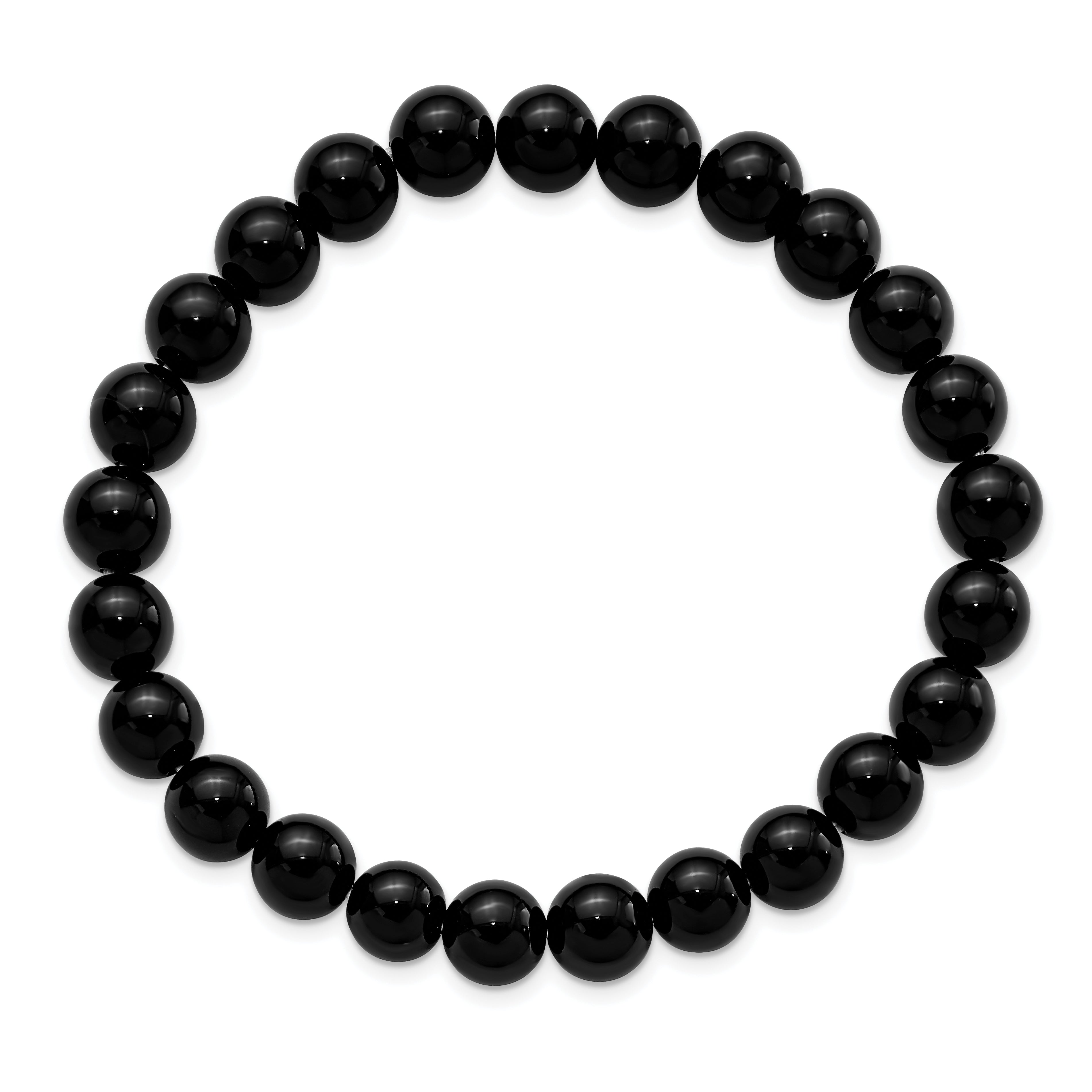 Chisel 8mm Black Agate Beaded Stretch Bracelet