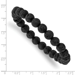 Chisel 8mm Volcanic Rock Agate Beaded Stretch Bracelet