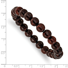 Chisel 8mm Red Agate Beaded Stretch Bracelet