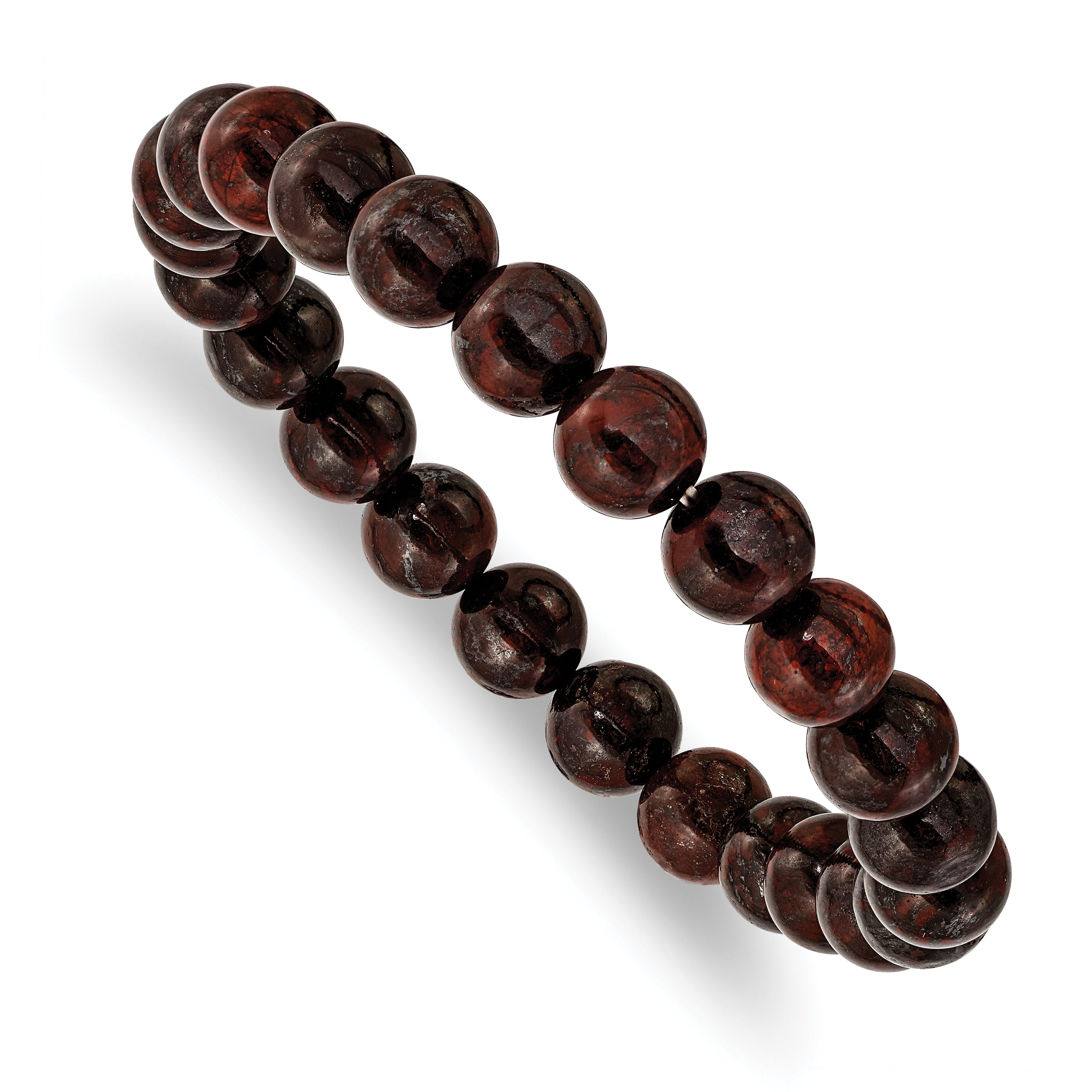 Chisel 8mm Red Agate Beaded Stretch Bracelet