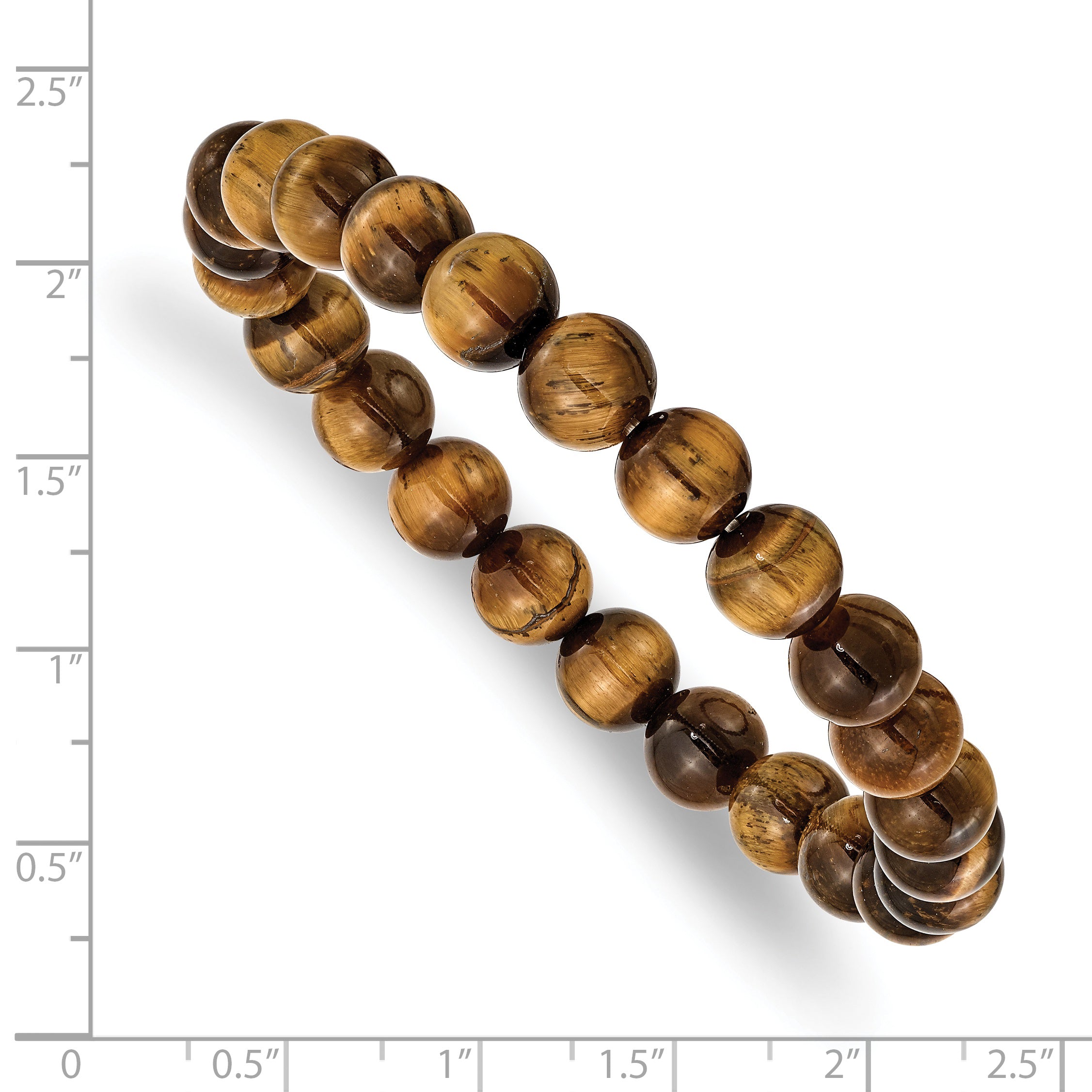 Chisel 8mm Yellow Tiger's Eye Agate Beaded Stretch Bracelet