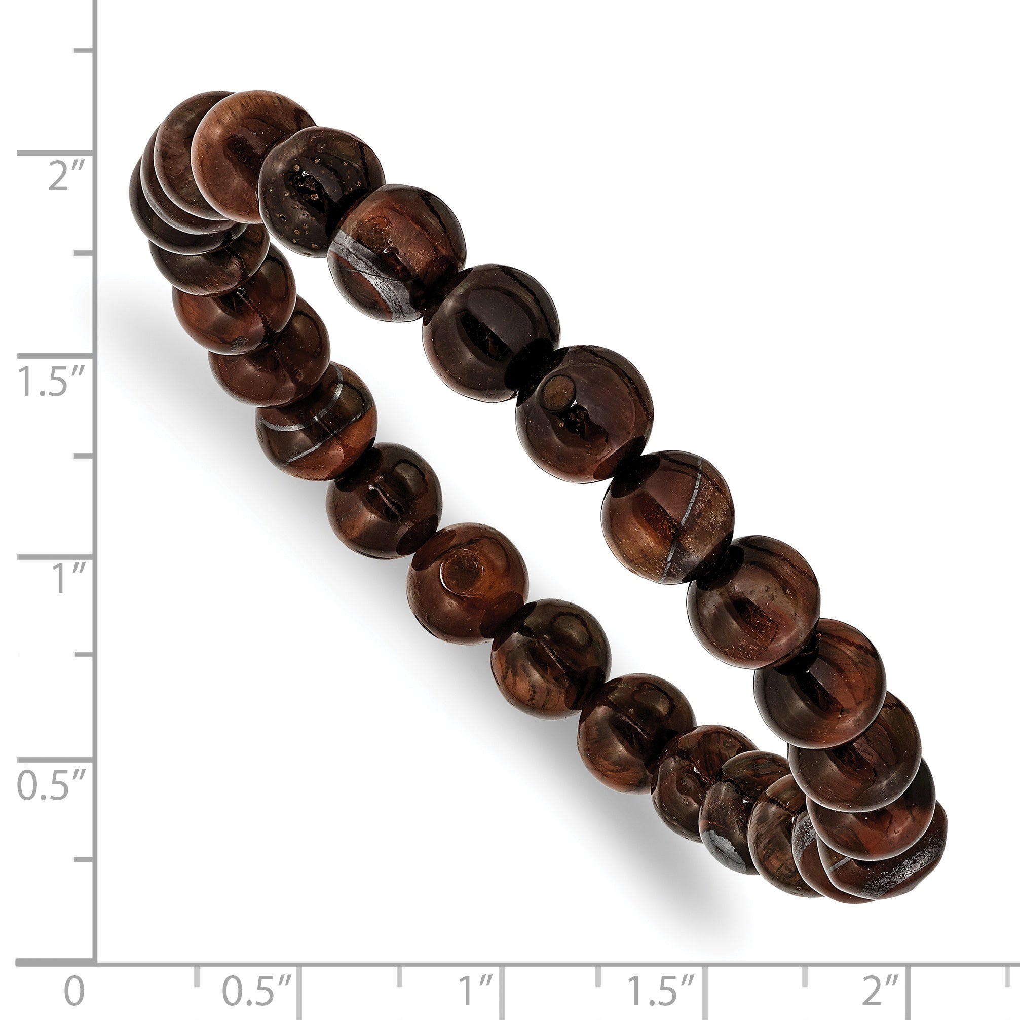 Chisel 8mm Red Tiger's Eye Agate Beaded Stretch Bracelet