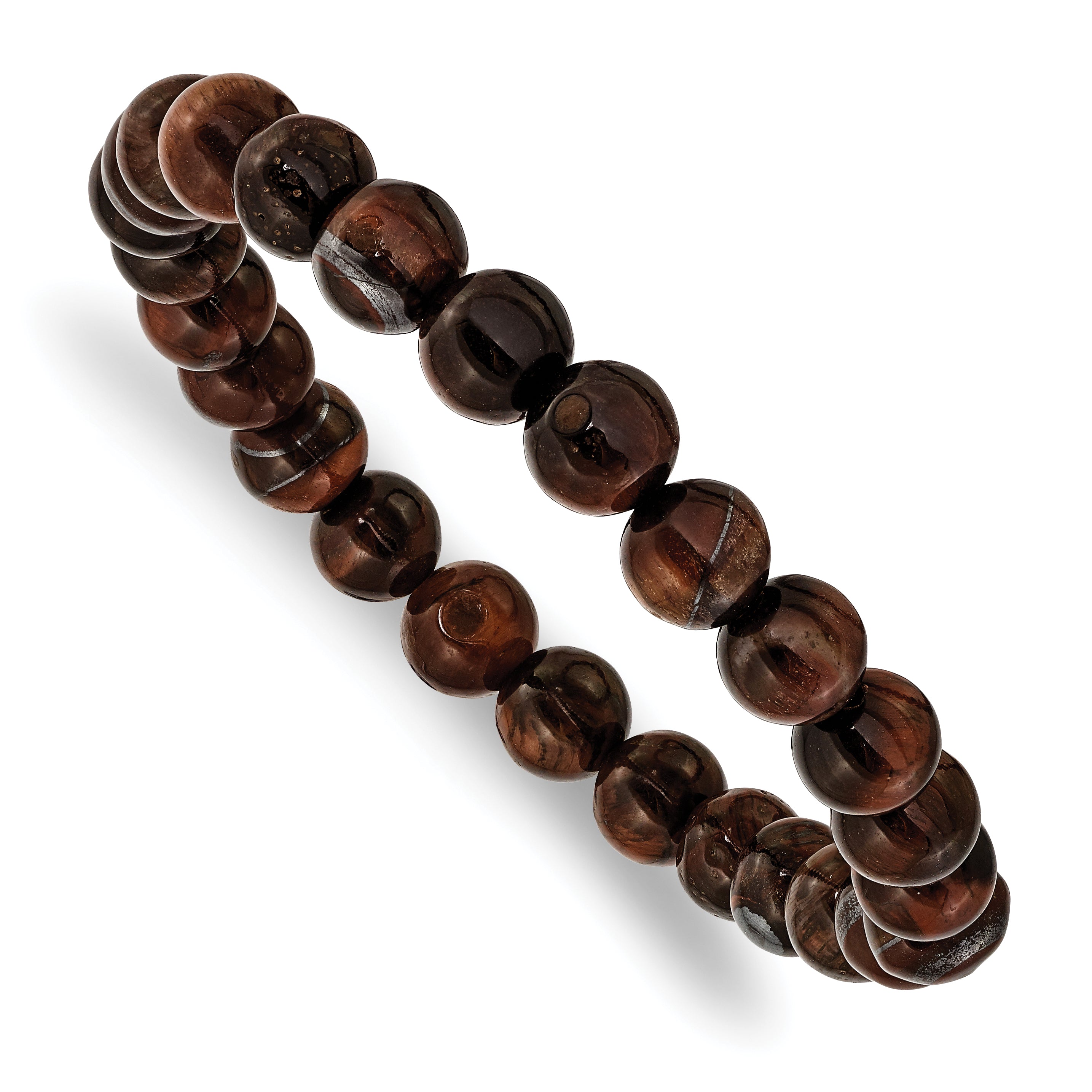 Chisel 8mm Red Tiger's Eye Agate Beaded Stretch Bracelet