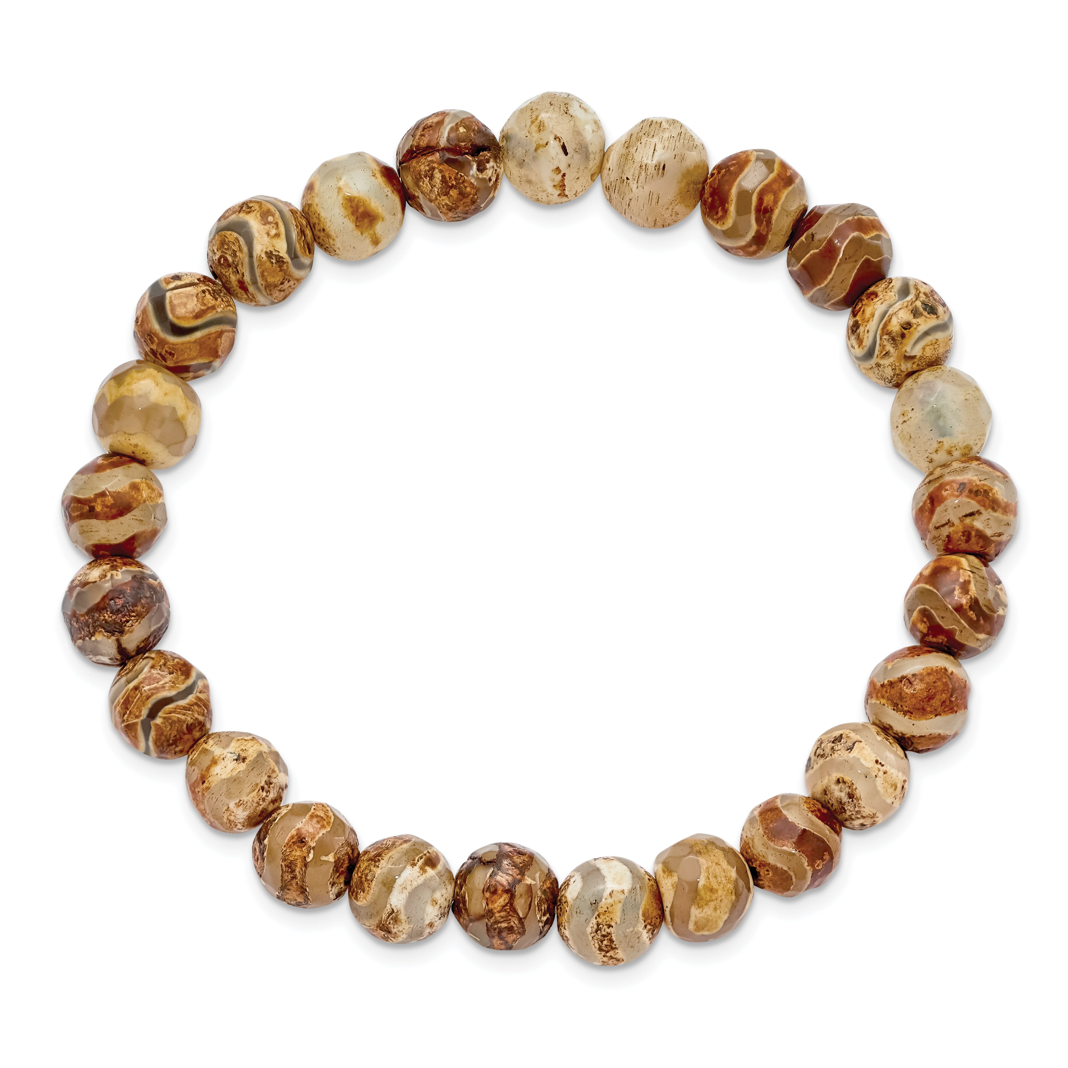 Chisel 8mm Celestial Pillar Agate Beaded Stretch Bracelet