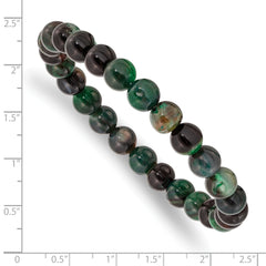 Chisel 8mm Aquatic Agate Beaded Stretch Bracelet