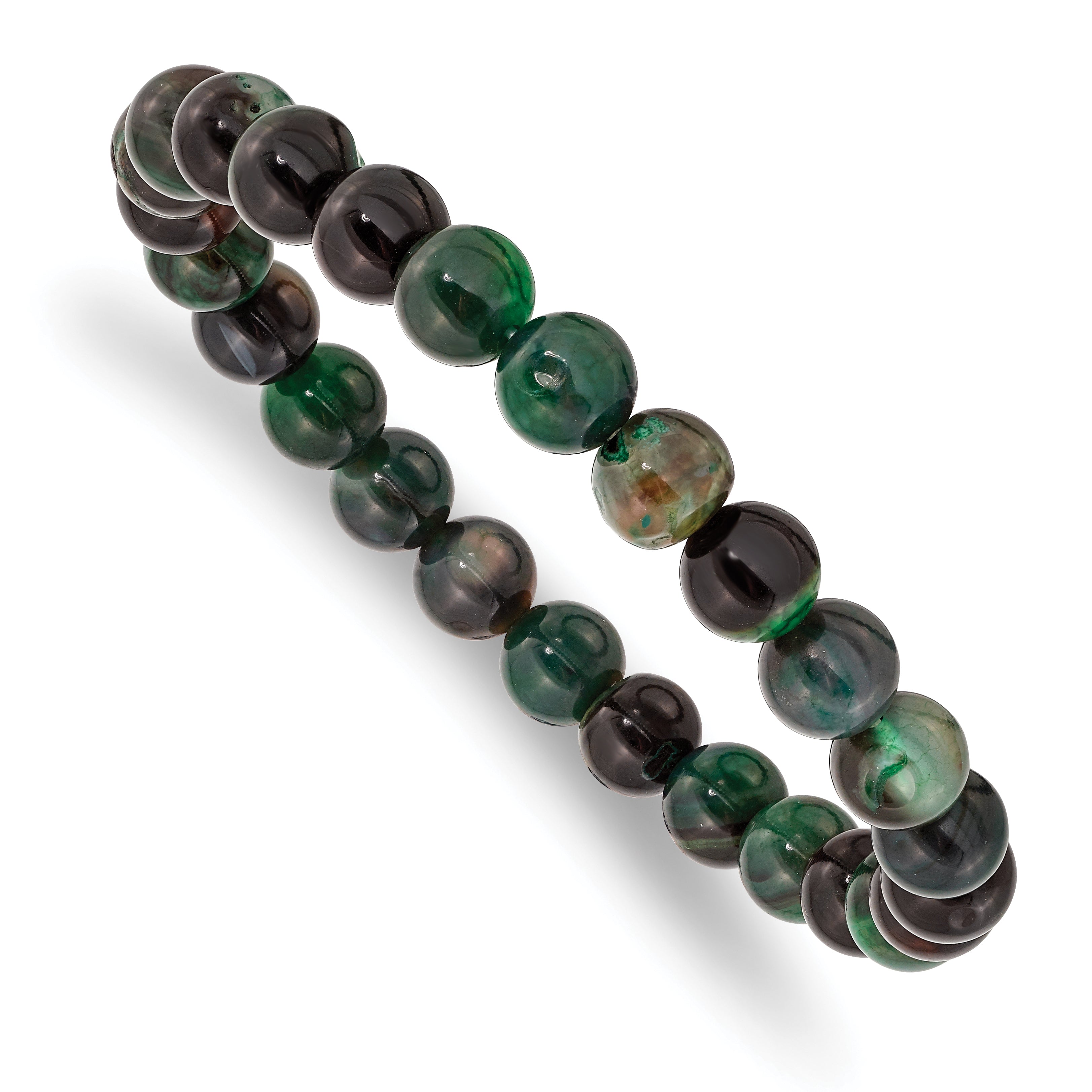 Chisel 8mm Aquatic Agate Beaded Stretch Bracelet