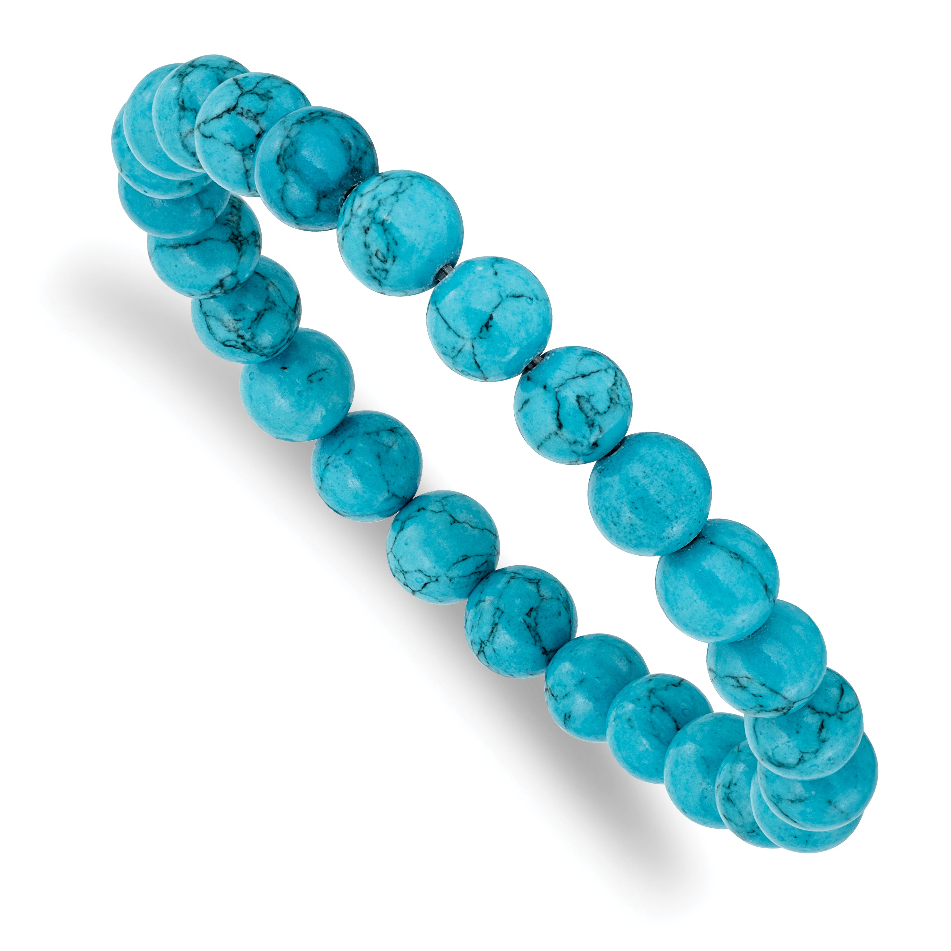 Chisel 8mm Blue Turquoise Agate Beaded Stretch Bracelet