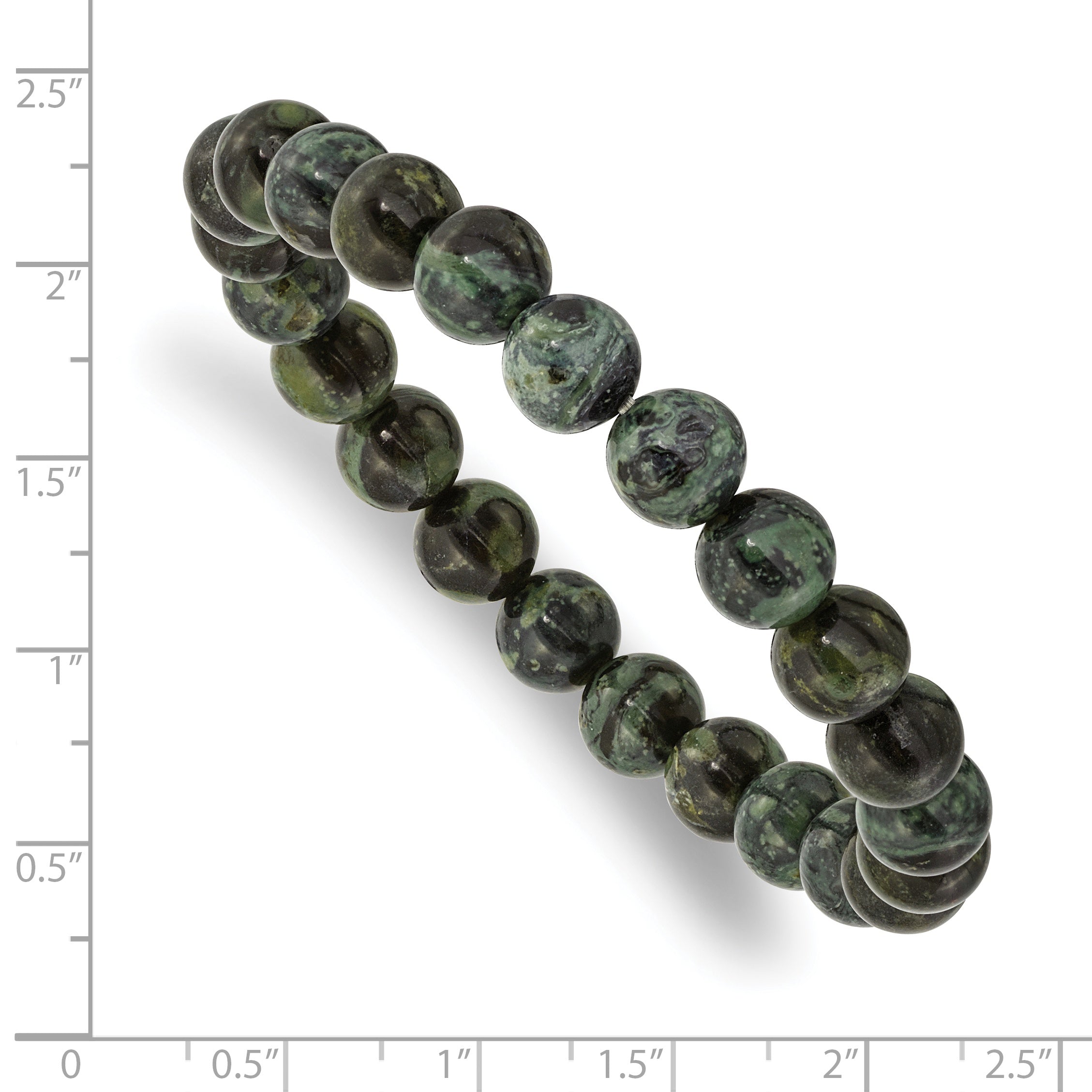 Chisel 8mm Green Eye Agate Beaded Stretch Bracelet