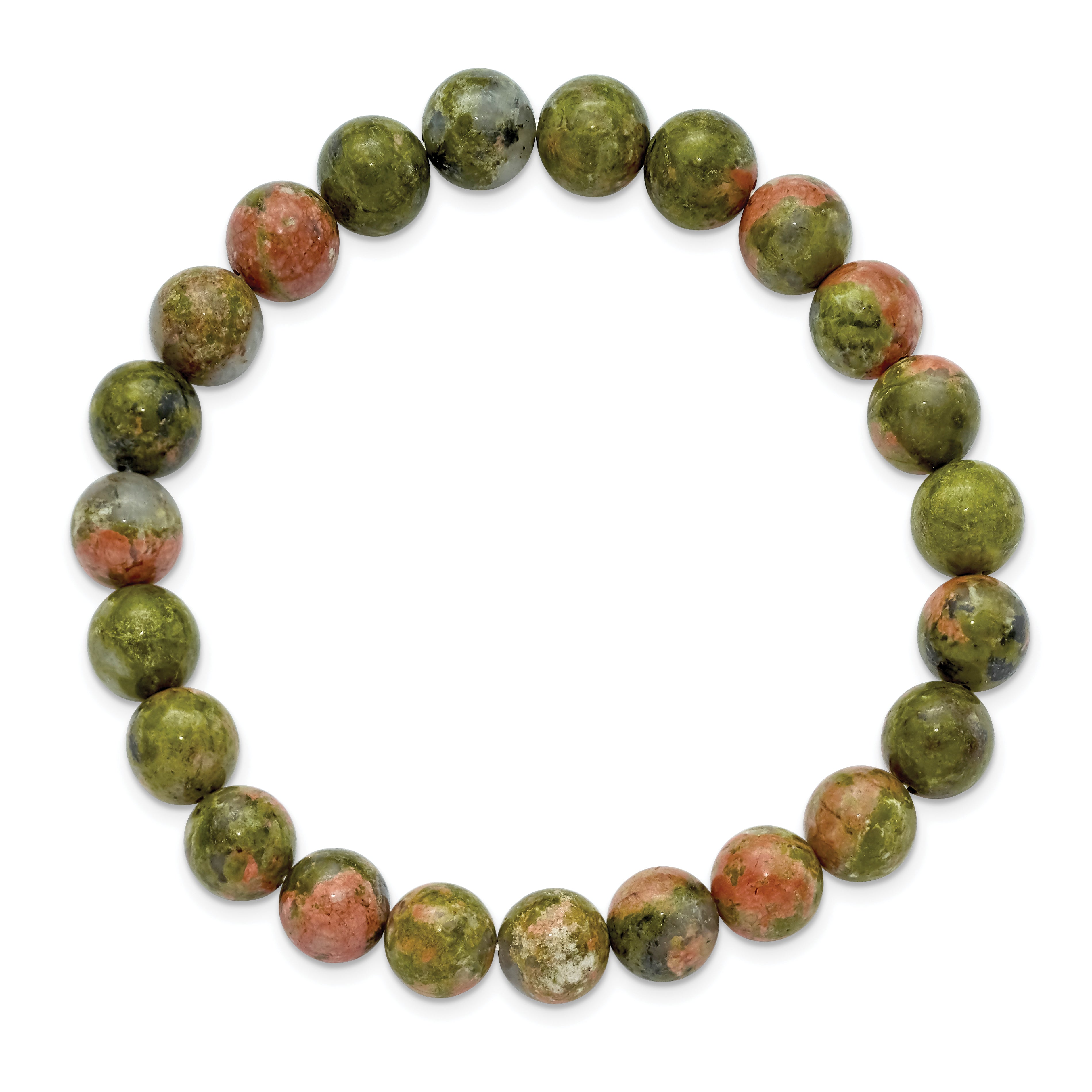 Chisel 8mm Unakite Agate Beaded Stretch Bracelet