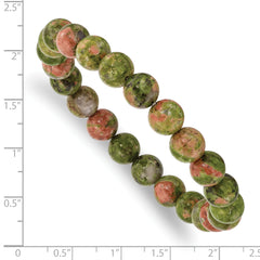 Chisel 8mm Unakite Agate Beaded Stretch Bracelet