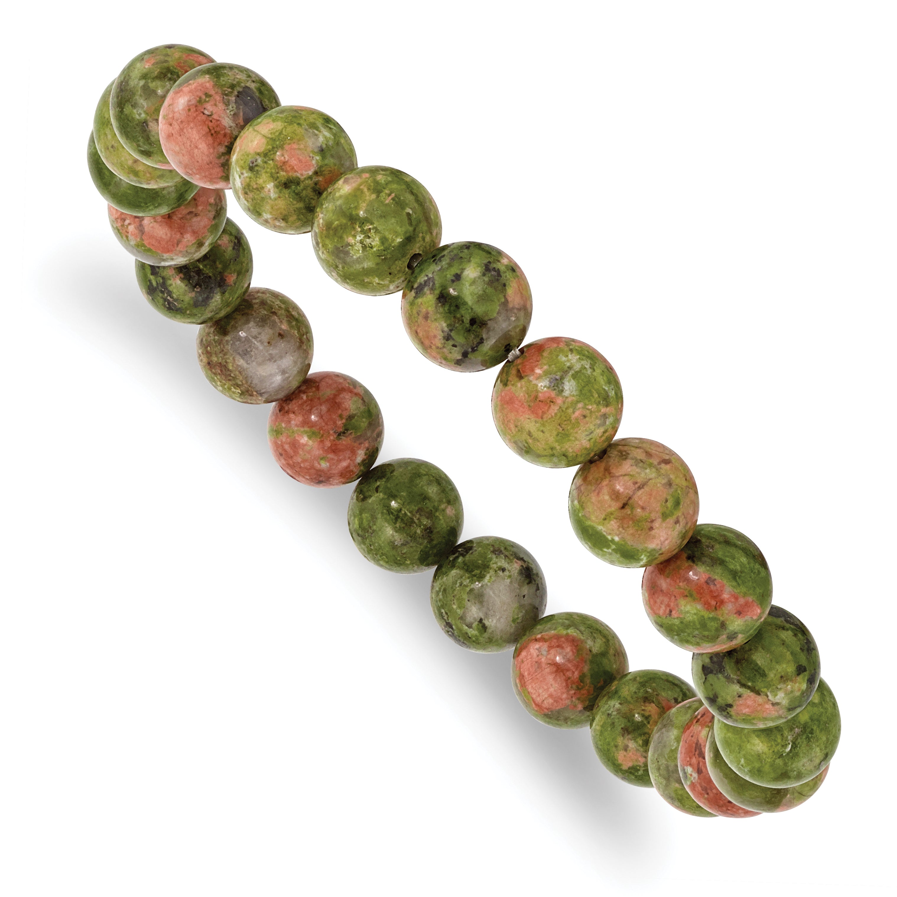 Chisel 8mm Unakite Agate Beaded Stretch Bracelet