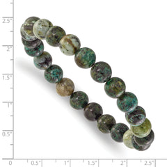 Beaded Stretch African Pine Agate Bracelet