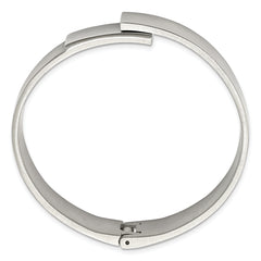 Chisel Stainless Steel Brushed and Polished 13mm Hinged Bangle