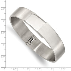 Chisel Stainless Steel Brushed and Polished 13mm Hinged Bangle