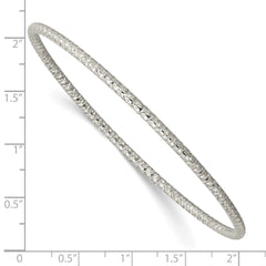 Chisel Stainless Steel Polished and Textured 2mm Slip on Bangle