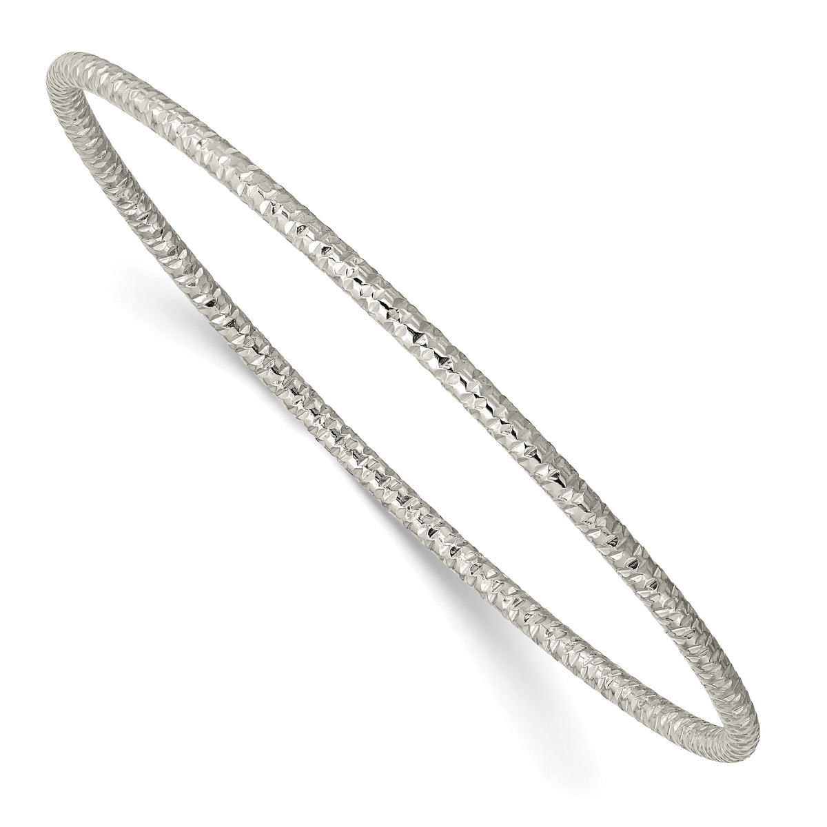 Chisel Stainless Steel Polished and Textured 2mm Slip on Bangle