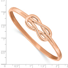 Stainless Steel Polished Rose IP-plated Knot Hinged Bangle