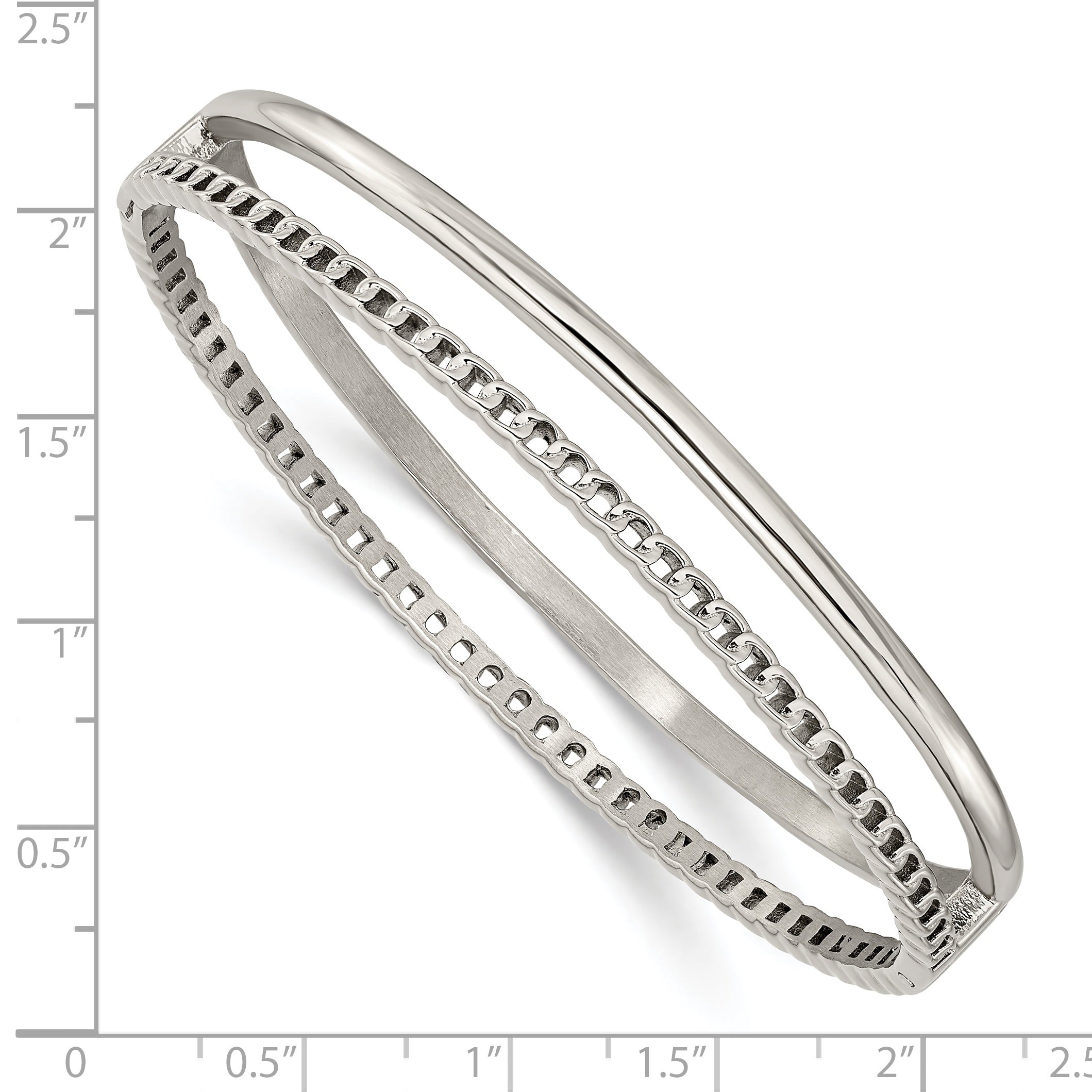 Stainless Steel Polished 9.25mm Hinged Bangle