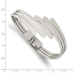 Chisel Stainless Steel Polished Hinged Bangle