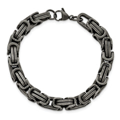 Chisel Stainless Steel Antiqued White Bronze Plated 8.5mm 8.5 inch Bracelet