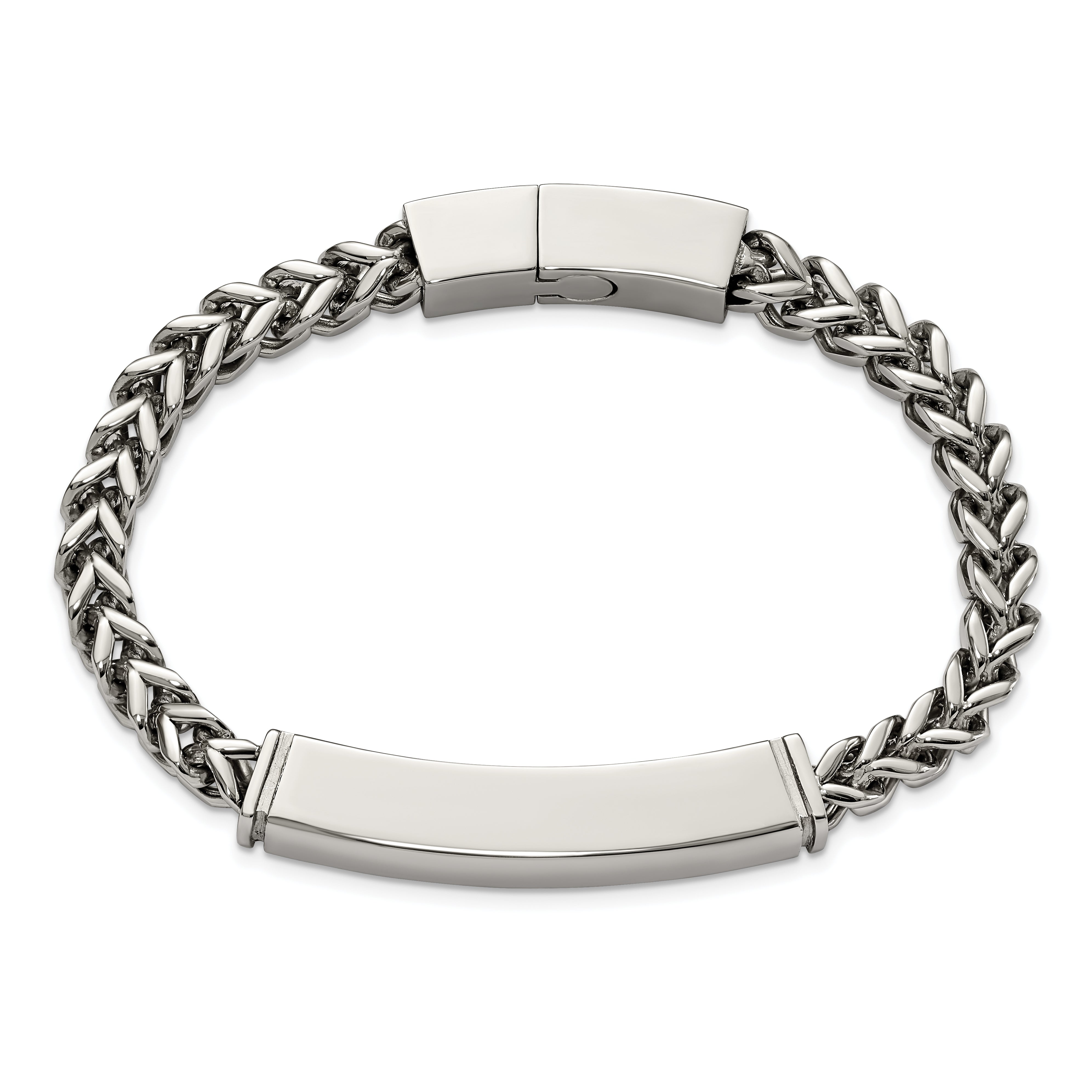 Stainless Steel Polished Heavy Wheat 8.25in ID Bracelet