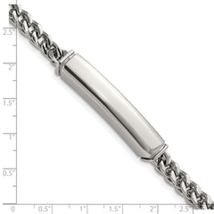 Stainless Steel Polished Heavy Wheat 8.25in ID Bracelet