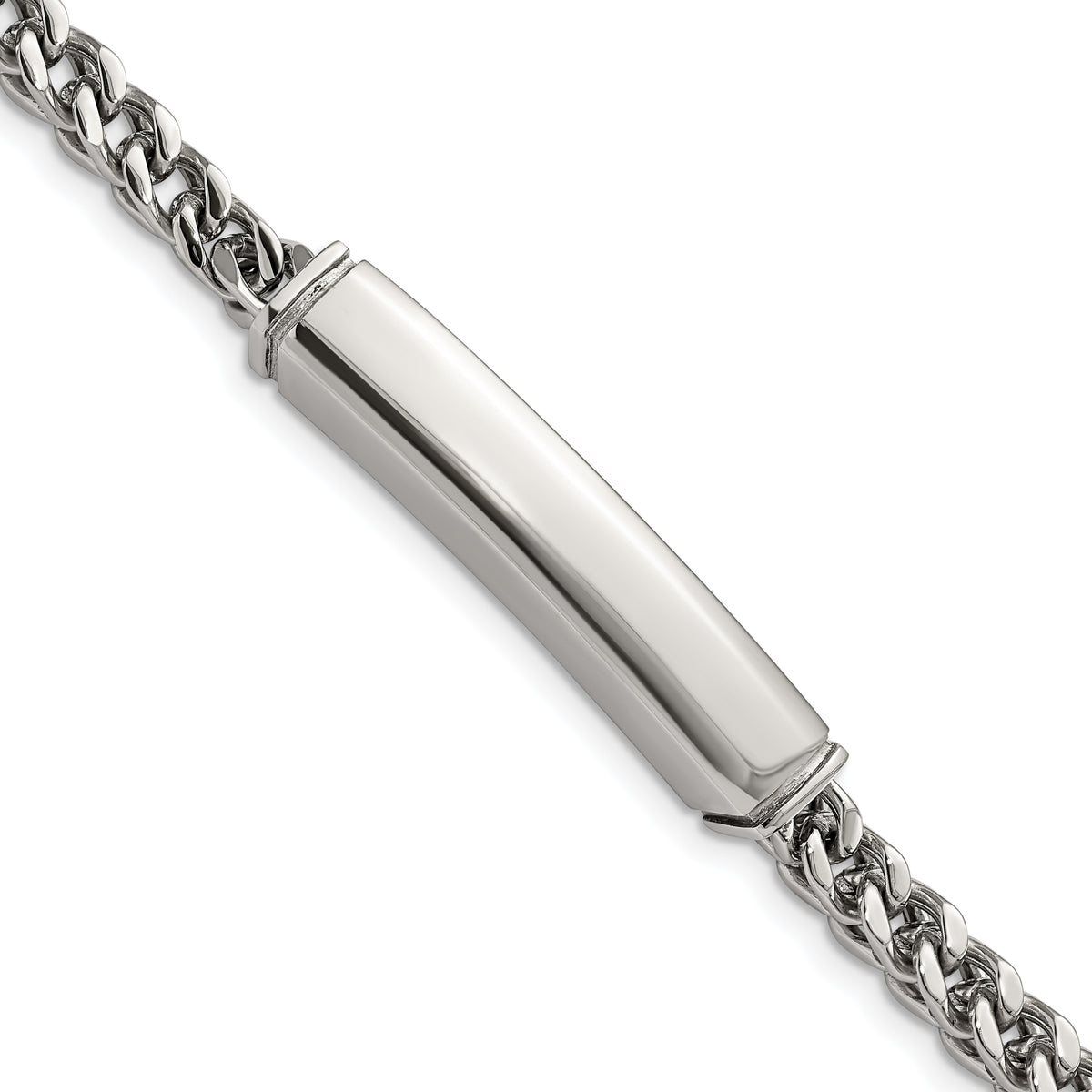 Stainless Steel Polished Heavy Wheat 8.25in ID Bracelet