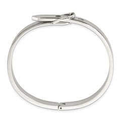 Chisel Stainless Steel Brushed and Polished Belt Hinged Bracelet