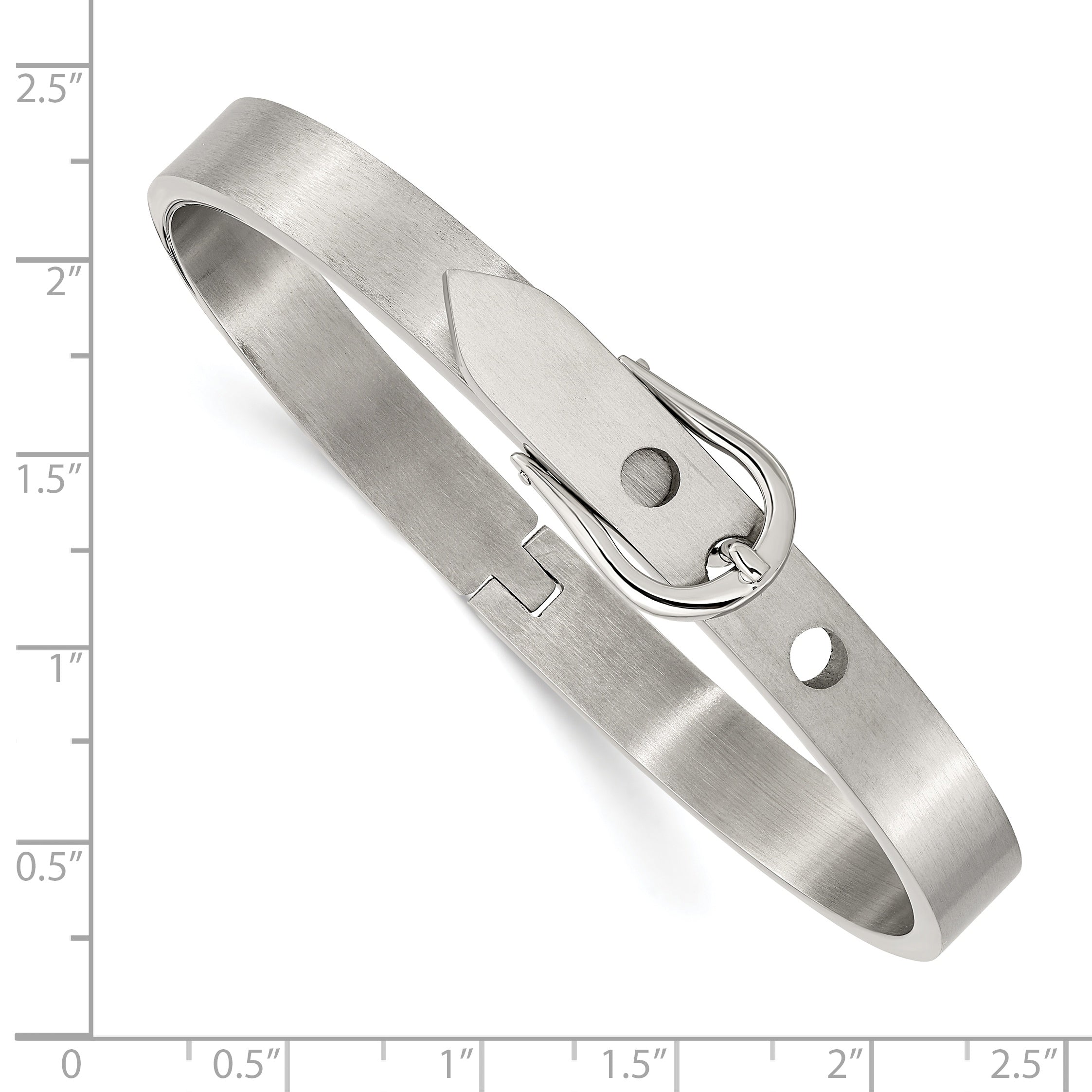 Chisel Stainless Steel Brushed and Polished Belt Hinged Bracelet