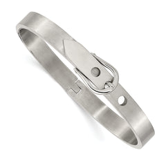 Chisel Stainless Steel Brushed and Polished Belt Hinged Bracelet