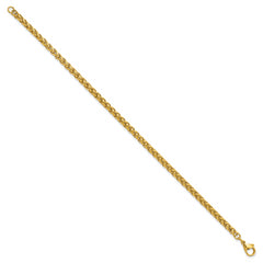 Chisel Stainless Steel Polished Yellow IP-plated 4mm 8.5 inch Spiga Chain Bracelet