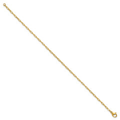 Chisel Stainless Steel Polished Yellow IP-plated Enlongated Open Paperclip Link 7.25 inch Chain Bracelet