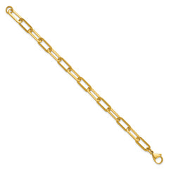 Chisel Stainless Steel Polished Yellow IP-plated Enlongated Open Link Paperclip 7.75 inch Chain Bracelet