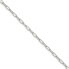 Chisel Stainless Steel Polished Elongated Open Link Paperclip 6.5 inch + 1.25 inch Bracelet