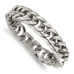 Chisel Stainless Steel Polished 8.25 inch Heavy Curb Link Bracelet